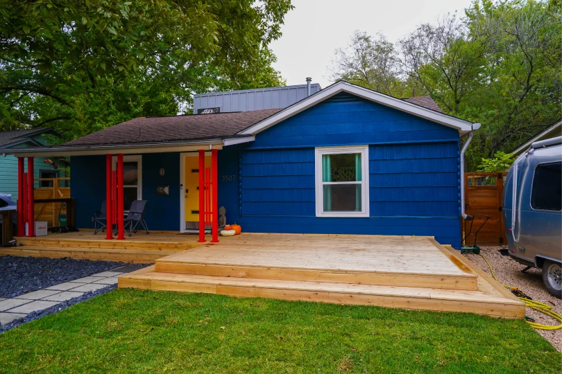 Cutters-creekside park blue home front porch