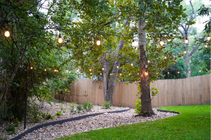 Cutters-riverside backyard strung lights
